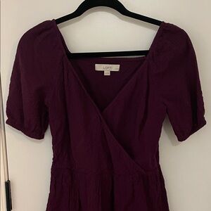 LOFT Deep Purple Midi Dress
